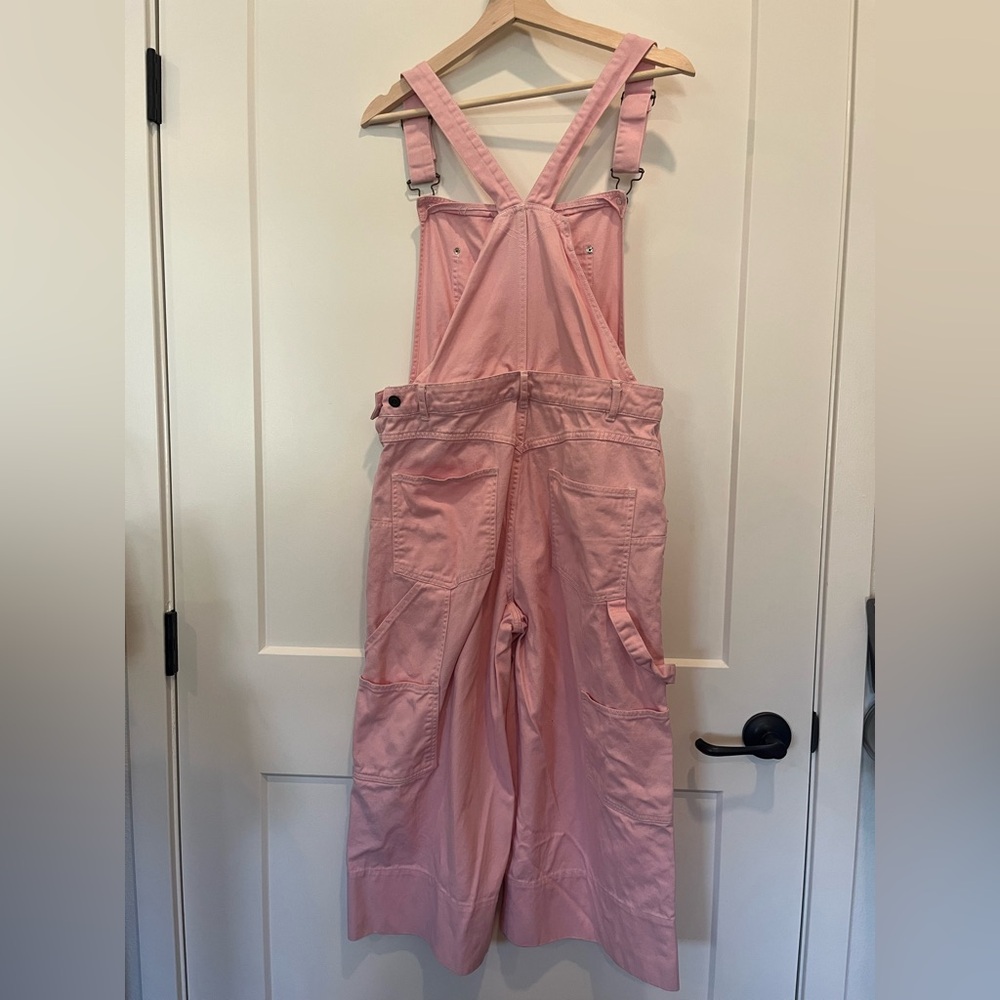 Lindy Bop Pink Overalls Wide Leg Carpenter Capri Retro 50s - Picture 8 of 16